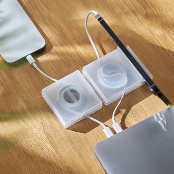 Портативный прозрачный кабельный органайзер для управления шнуром, устройство для намотки USB-кабеля, зарядное устройство, защита для хранения проводов