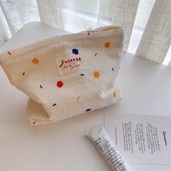 Летняя косметичка для рук Jelly beans, белая милая портативная сумка-органайзер для путешествий, холщовая сумка школьницы