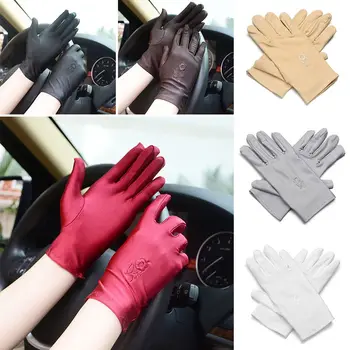 1 пара женских эластичных вышитых тонких летних перчаток для вождения, Солнцезащитные перчатки, Солнцезащитные варежки