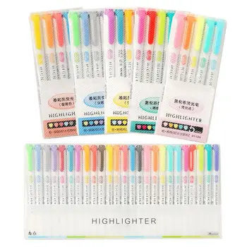 25 Цветов, Симпатичная ручка-хайлайтер с двойной головкой, Художественный маркер, Японская флуоресцентная ручка Sofe, Школьные канцелярские принадлежности