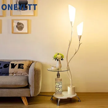 Скандинавский современный торшер LED Цветочный чайный столик Торшеры для гостиной спальни кабинета Настольная лампа для домашнего декора Стоячие светильники E27