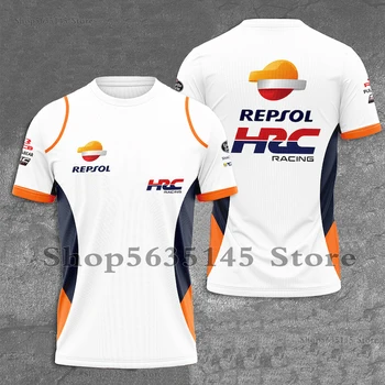 HRC Repsol 2023 Для HONDA Футболка GP Motorcycle Racing Team Спорт Верховой езды Новые Мужские Белые Летние Быстросохнущие Дышащие Трикотажные изделия