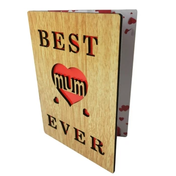 Открытка ко Дню матери-Поздравительная открытка для мамы -Лучшая деревянная открытка для мамы - Подарки для нее