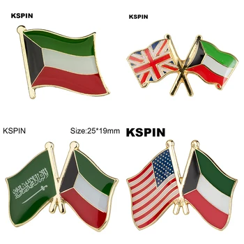 Значок с Флагом Кувейта, Брошь, Натуральные Булавки Для Лацканов, Булавки для Лацканов Флага, Значок с Флагом Страны