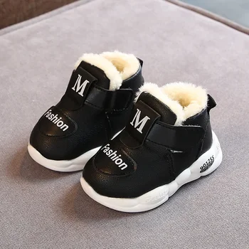 Новая детская обувь для девочек и мальчиков, мягкие нескользящие детские первые ходунки, зимние теплые плюшевые детские кроссовки, обувь для малышей для детей