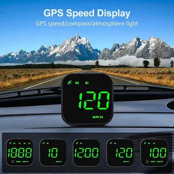 Универсальный Автомобильный Головной дисплей HUD, Многофункциональный Цифровой GPS-Спидометр, 3-дюймовый Экран, Напоминание О Превышении Скорости, Автомобильная Электроника