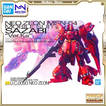 BANDAI Original MG 1/100 MSN-04 Sazabi Ver. Ka Mobile Suit Gundam Char's Counterattack Gunpla Модельный комплект в сборе
