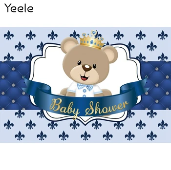 Фон для фотосессии в душе ребенка Yeele, декор для вечеринки по случаю дня рождения мальчика-медведя, баннер, фоновая фотография для фотосъемки в фотостудии
