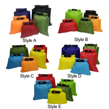 5 шт. Сухой мешок, набор водонепроницаемых сумок, прочная Многоцелевая легкая Портативная сумка для хранения на открытом воздухе, смешанные цвета для каякинга, рафтинга