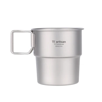 Прочная и герметичная титановая кофейная чашка объемом 300 мл с крышкой, идеально подходящая для кемпинга на открытом воздухе, пеших походов и путешествий