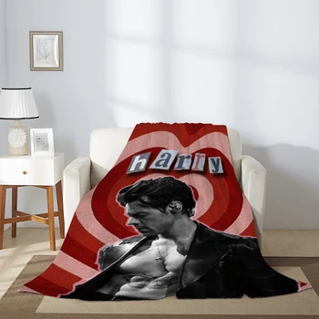 Декоративное одеяло для дивана H-Harry-Styles, популярная певица, Толстые одеяла на зиму, постельное белье из микрофибры, теплый флис, пушистый мягкий