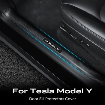 Для Tesla модель Y, защитные накладки на пороги, крышка педали передней задней двери, сажа, ABS, автомобильная накладка от загрязнения