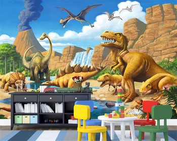 Обои wellyu на заказ Фэнтезийное озеро Динозавр юрского периода Тираннозавр Рекс Лонгтонг Фон детской комнаты Настенная роспись 3D обои