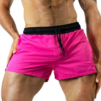 Новые шорты для бега, мужские купальники, мужские плавки, короткие быстросохнущие Сексуальные мужские