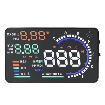 5,5-дюймовый автомобильный HUD-дисплей OBD2 Спидометр Проектор Часы скорости Цифровое Напоминание о превышении скорости при вождении Диагностика