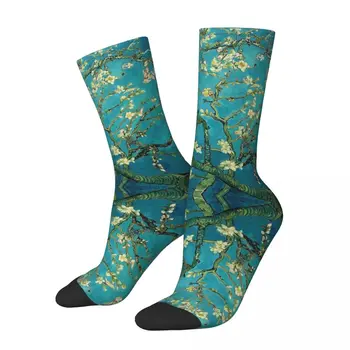 Носки Винсента Ван Гога с цветущим миндальным деревом, супер Мягкие чулки Harajuku, всесезонные носки для мужчин и женщин на Рождество