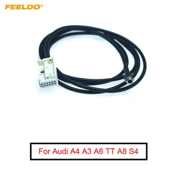 FEELDO 1шт Автомобильный 3,5 мм Разъем Для Подключения Аудиовыхода AUX-IN Кабель-Адаптер для Audi A4 A3 A6 TT A8 S4 Удлинитель Проводки