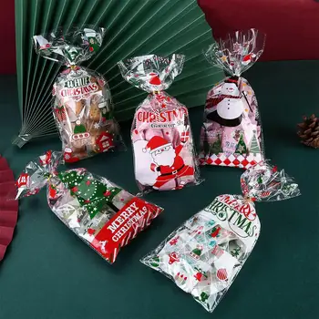 Рождественский Подарочный Упаковочный Пакет New Year Merry Christmas Санта Клаус Наклейки Для Окон Скрапбукинг Сноуборд Декор Packagi A0O7
