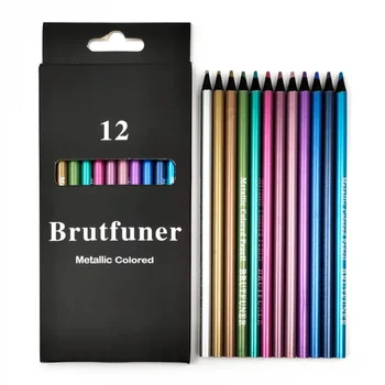 12ШТ Новый цветной металлический карандаш, цвет Черное дерево, только для рисования, инновационная детская ручка для граффити, студенческие карандаши