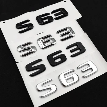 3D Буквы ABS Глянцевый Черный Значок Заднего Багажника Автомобиля Наклейка S63 Эмблема Логотип Для Mercedes Benz S63 AMG W222 W221 2015 Аксессуары