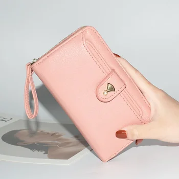 Женский кошелек, новый модный кошелек, женский длинный кошелек на молнии, простая сумка для мобильного телефона, клатч большой емкости