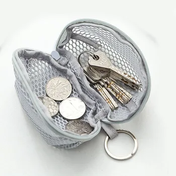 Подвесные мешочки для наушников с мелкой сеткой для монет, сумка для хранения ключей, сумка для хранения наушников, мешки для пыли для яиц, для макияжа, удобные мини-косметички