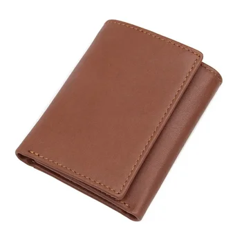 Винтажный кожаный бумажник для мужчин с RFID-блокировкой и несколькими слотами для карт, короткий бумажник с карманом для монет