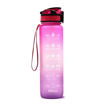 Бутылка для воды объемом 1 л, мотивирующие спортивные бутылки для питья с отметкой времени для фитнес-зала, герметичные