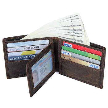 Мужская сумка для денег Newsbirds в стиле ретро, верхний слой, кожаный многофункциональный кошелек Crazy Horse с несколькими картами, короткий кошелек в три складки rfid