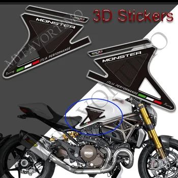Мотоциклетные 3D наклейки для Ducati Monster 1200 S R 1200 S Накладки на бак, накладки на бензин, мазут, комплект для защиты колена, накладки на бак
