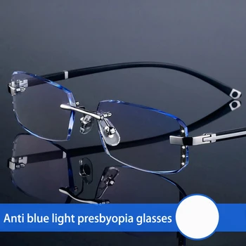 Бескаркасные очки для чтения с алмазной огранкой Shatar для мужчин и женщин, сверхлегкие, высокой четкости, предотвращающие пресбиопию при синем освещении