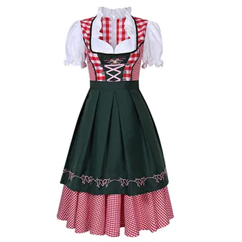 Традиционный баварский костюм для Октоберфеста, женское платье-Дирндль с фартуком, платья для косплея, костюм горничной, одежда официанта таверны