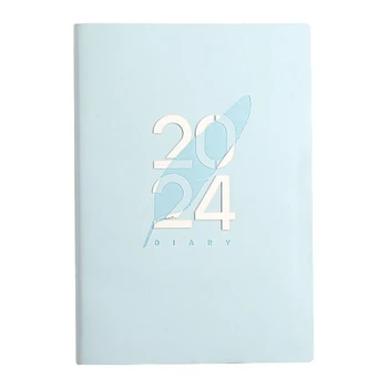 Дневник на 2024 год Дневник формата А5 Ежедневник формата А5 для Рождественского подарка Дневники на День рождения на 2024 год Синий Простой в использовании