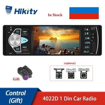 Автомобильное Радио Hikity 1 Din 4,1 Дюйма 4022D FM Аудио Стереоплеер Bluetooth Поддержка Авторадио Камера Заднего Вида Рулевое Колесо Контраль