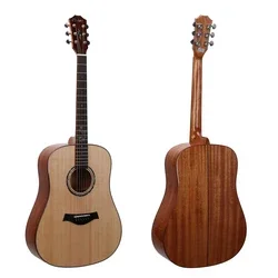 OEM 41-дюймовая сплошная круглая западная акустическая гитара Оптом, гитара с еловым верхом, Заводская цена для продажи