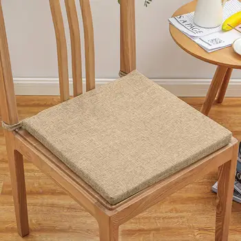 Толстая плюшевая подушка для стула для поддержки, подушка для сиденья из пены с эффектом памяти для офиса, общежития, дома, удобное хлопковое льняное кресло для спины