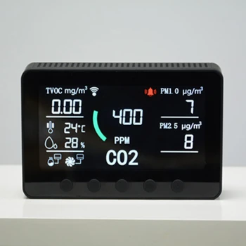 Smart life WiFi 7 в 1 измерение качества воздуха TVOC PM2.5 PM1.0 PM10 измерение температуры и влажности RS485 Co2 тестер Co2 контроллер