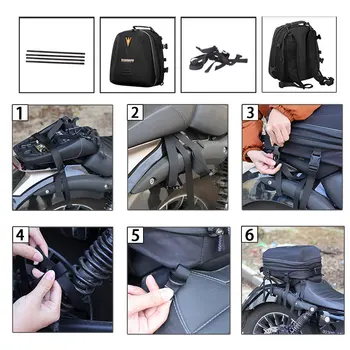 Мотоциклетная сумка для хвоста, 20-28 л, Расширяемая сумка для мотоциклетного шлема, рюкзак для хранения багажа, водонепроницаемая сумка для заднего сиденья