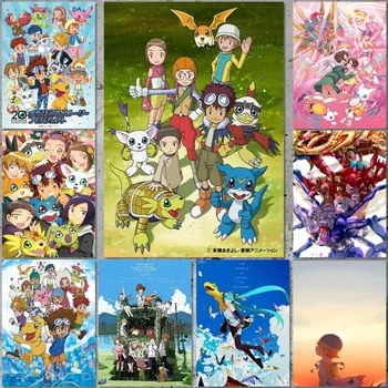 Аниме-плакат Digimon Adventure, художественный плакат на холсте и настенное художественное изображение, современные плакаты для декора семейной спальни