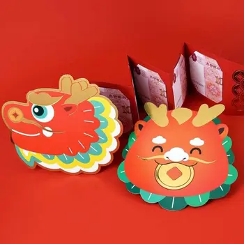 Упаковка карточек своими руками, Китайский Складной Красный конверт, Канцелярские принадлежности, Принадлежности для Весеннего фестиваля 2024 года Китайского Дракона