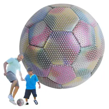 Футбольный мяч со светящимся футбольным эффектом из искусственной кожи, тренировочный инструмент для подростков, взрослых и любителей футбола