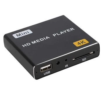 Мини-медиаплеер на жестком диске 4K, горизонтальный и вертикальный цифровой видеоплеер 1080P с USB-накопителем / SD-картами