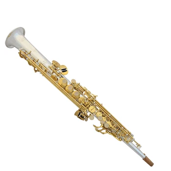 Продвинутый профессиональный Bb soprano, посеребренный цельный саксофон SAX