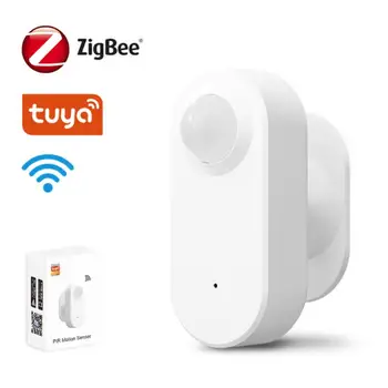 Датчик движения Tuya ZigBee/WiFi PIR Беспроводной инфракрасный детектор Датчик охранной сигнализации Smart life Совместимость с приложением для управления