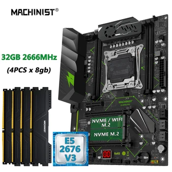MACHINIST X99 Материнская плата Combo LGA 2011-3 Xeon kit E5 2676 V3 Процессор DDR4 4 * 8 ГБ оперативной памяти 2666 МГц Память NVME WIFI USB SATA 3,0 MR9A PRO