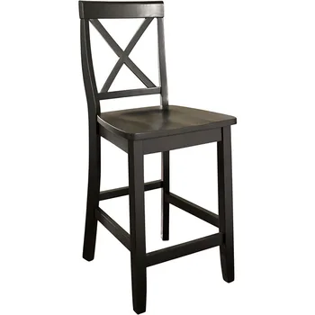 Барный стул Crosley Furniture X-Back (комплект из 2 предметов), 24 дюйма, черный