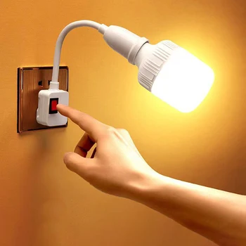1 шт. Подвижный тестовый светодиодный светильник с гибким изгибом, розетка для электрической лампочки, штекерный выключатель, цоколи ламп E27, Регулируемый вращающийся держатель, светильник