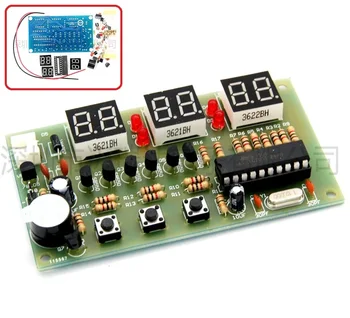 Цифровые Часы DIY Kit 6 Бит C51 AT89C2051 Чип Электронный Будильник Kit FR-4 Печатная Плата с Зуммером Learing Kit для Arduino NEW