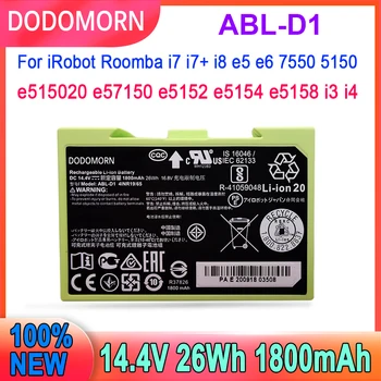 Новый аккумулятор ABL-D1 для iRobot Roomba i7 i7 + i8 e5 e6 7550 5150 e515020 e57150 e5152 e5154 e5158 i3 i4 14,4 V 26Wh 1800mAh