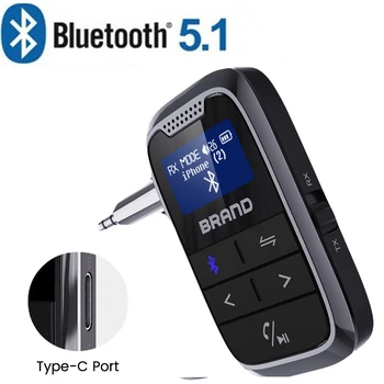 JINSERTA Bluetooth 5.1 Приемник передатчик 3,5 мм Разъем Аудио музыкальный адаптер Беспроводной громкой связи автомобильный комплект со светодиодным экраном